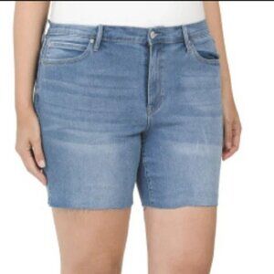 NWOT Nicole Miller New York Blue SOHO High Rise Raw Hem Denim Shorts, 8